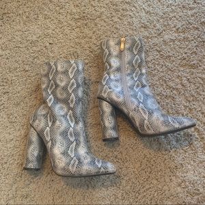 Snakeskin Above Ankle Boots